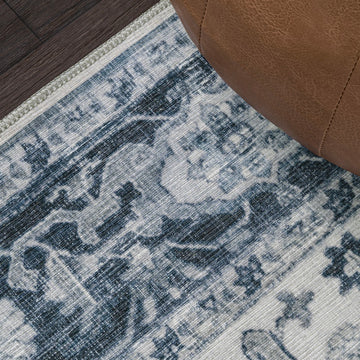 Asa Ornate Medallion Washable Area Rug